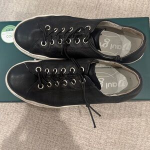 Paul Green Hadley Black Leather Lace-Up Sneakers